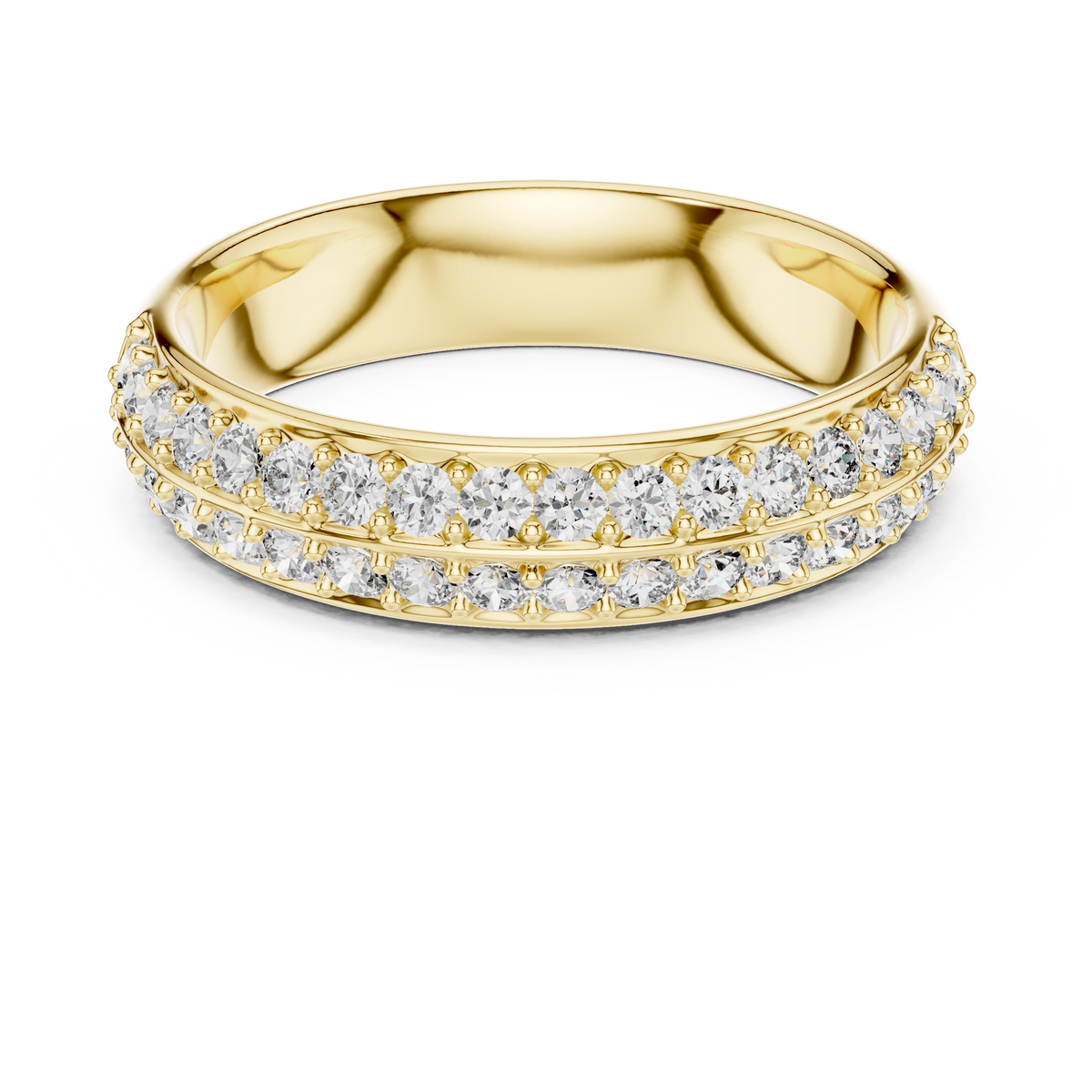 Radiant Round Double Row Diamond Band