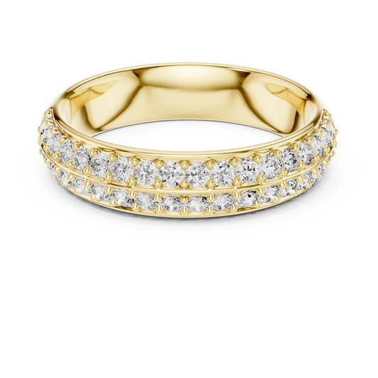 Radiant Round Double Row Diamond Band