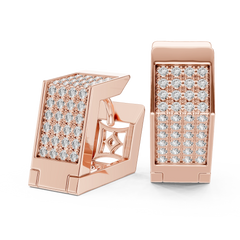 Aurevia Structured Square Pave Huggie Earrings