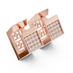 Aurevia Structured Square Pave Huggie Earrings