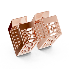 Aurevia Structured Square Pave Huggie Earrings