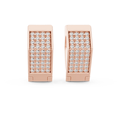 Aurevia Structured Square Pave Huggie Earrings