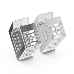 Aurevia Structured Square Pave Huggie Earrings
