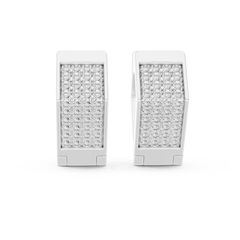 Aurevia Structured Square Pave Huggie Earrings