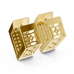Aurevia Structured Square Pave Huggie Earrings