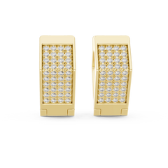 Aurevia Structured Square Pave Huggie Earrings