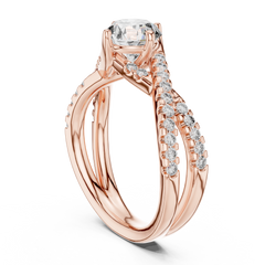 Enchanted Round Split-Shank Twist Diamond Ring