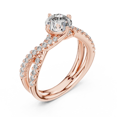 Enchanted Round Split-Shank Twist Diamond Ring