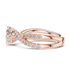 Enchanted Round Split-Shank Twist Diamond Ring