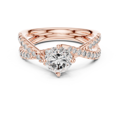 Enchanted Round Split-Shank Twist Diamond Ring