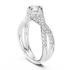 Enchanted Round Split-Shank Twist Diamond Ring