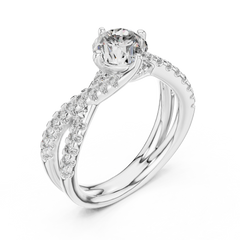 Enchanted Round Split-Shank Twist Diamond Ring