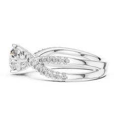 Enchanted Round Split-Shank Twist Diamond Ring