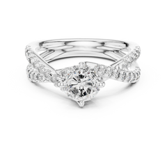 Enchanted Round Split-Shank Twist Diamond Ring