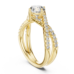 Enchanted Round Split-Shank Twist Diamond Ring