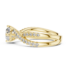 Enchanted Round Split-Shank Twist Diamond Ring