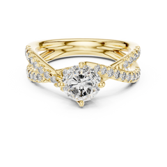 Enchanted Round Split-Shank Twist Diamond Ring