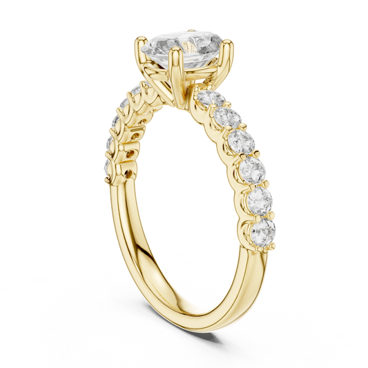 Enchanted Round Split-Shank Twist Diamond Ring