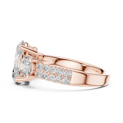 Legacy Oval Three-Stone Wide Pave Ring