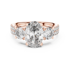 Legacy Oval Three-Stone Wide Pave Ring