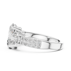 Legacy Oval Three-Stone Wide Pave Ring