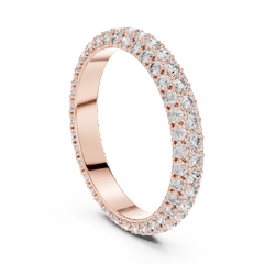 Luminous Triple-Row Pave Eternity Band