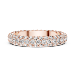 Luminous Triple-Row Pave Eternity Band