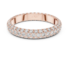Luminous Triple-Row Pave Eternity Band