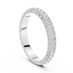 Luminous Triple-Row Pave Eternity Band