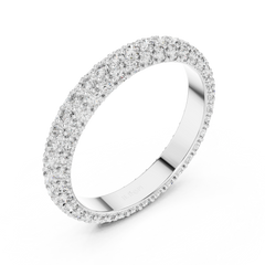 Luminous Triple-Row Pave Eternity Band