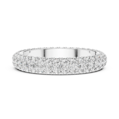 Luminous Triple-Row Pave Eternity Band