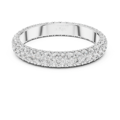 Luminous Triple-Row Pave Eternity Band