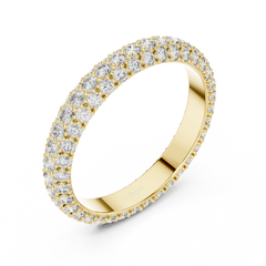 Luminous Triple-Row Pave Eternity Band