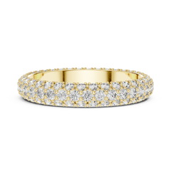 Luminous Triple-Row Pave Eternity Band