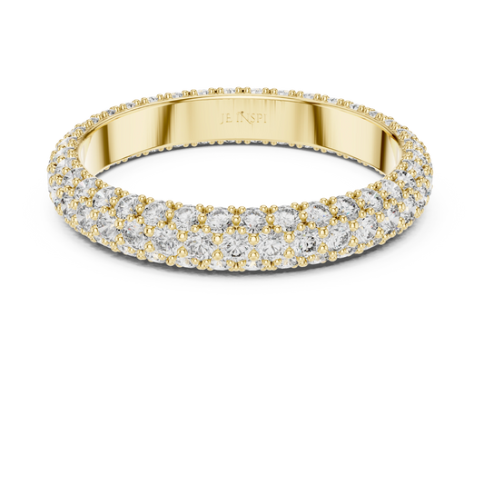 Luminous Triple-Row Pave Eternity Band