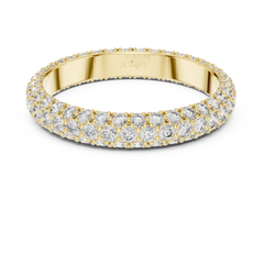Luminous Triple-Row Pave Eternity Band
