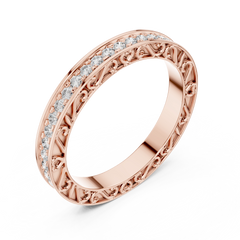 Heirloom Round Filigree Diamond Band