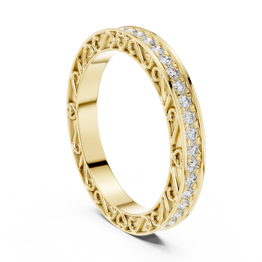 Heirloom Round Filigree Diamond Band