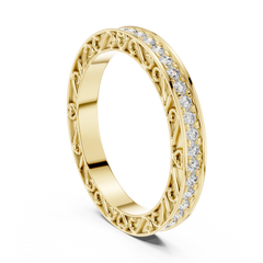 Heirloom Round Filigree Diamond Band
