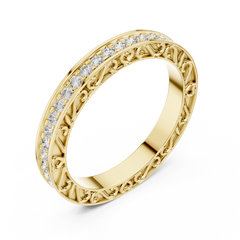 Heirloom Round Filigree Diamond Band