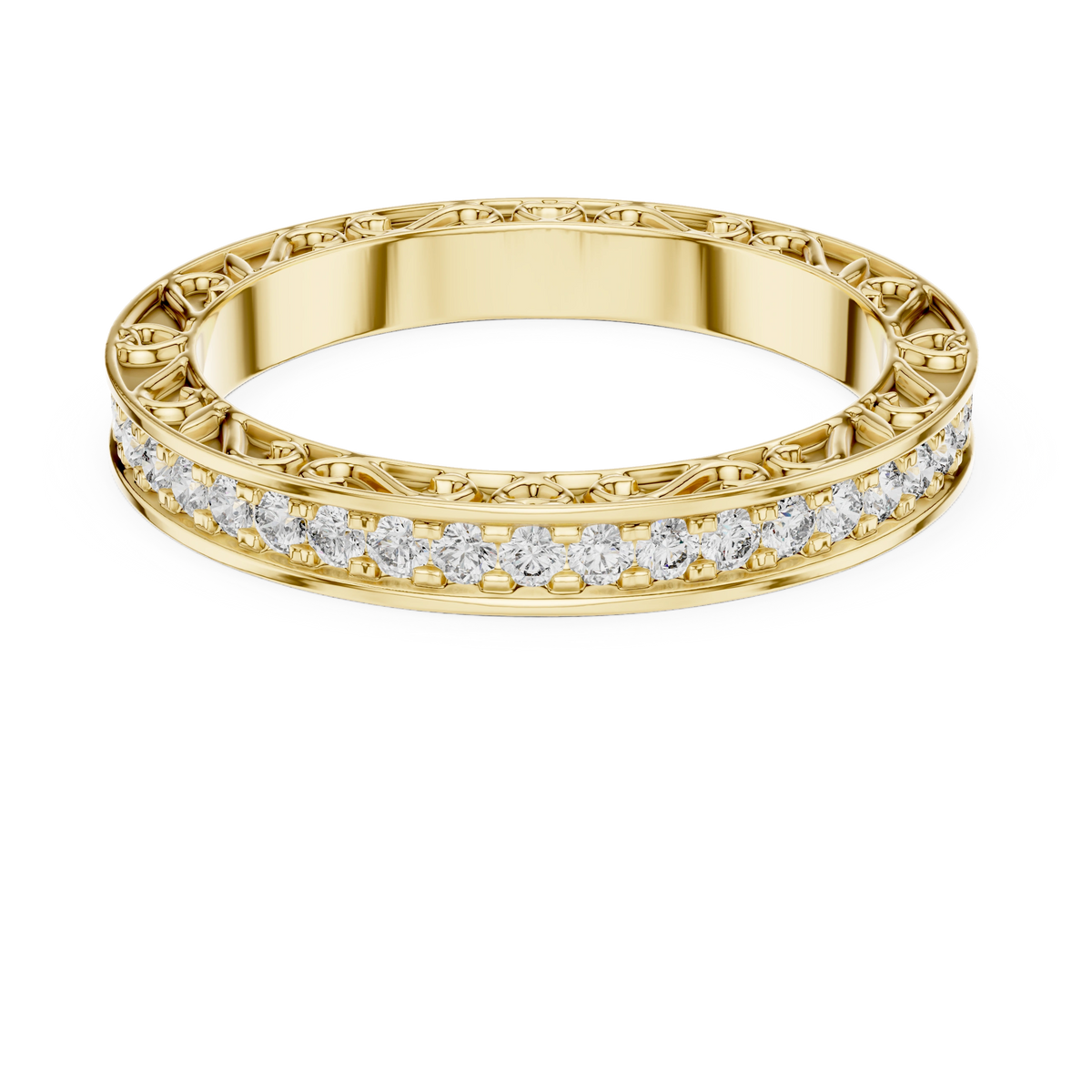 Heirloom Round Filigree Diamond Band