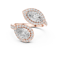 Marquise & Pear Bypass Ring