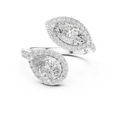Marquise & Pear Bypass Ring