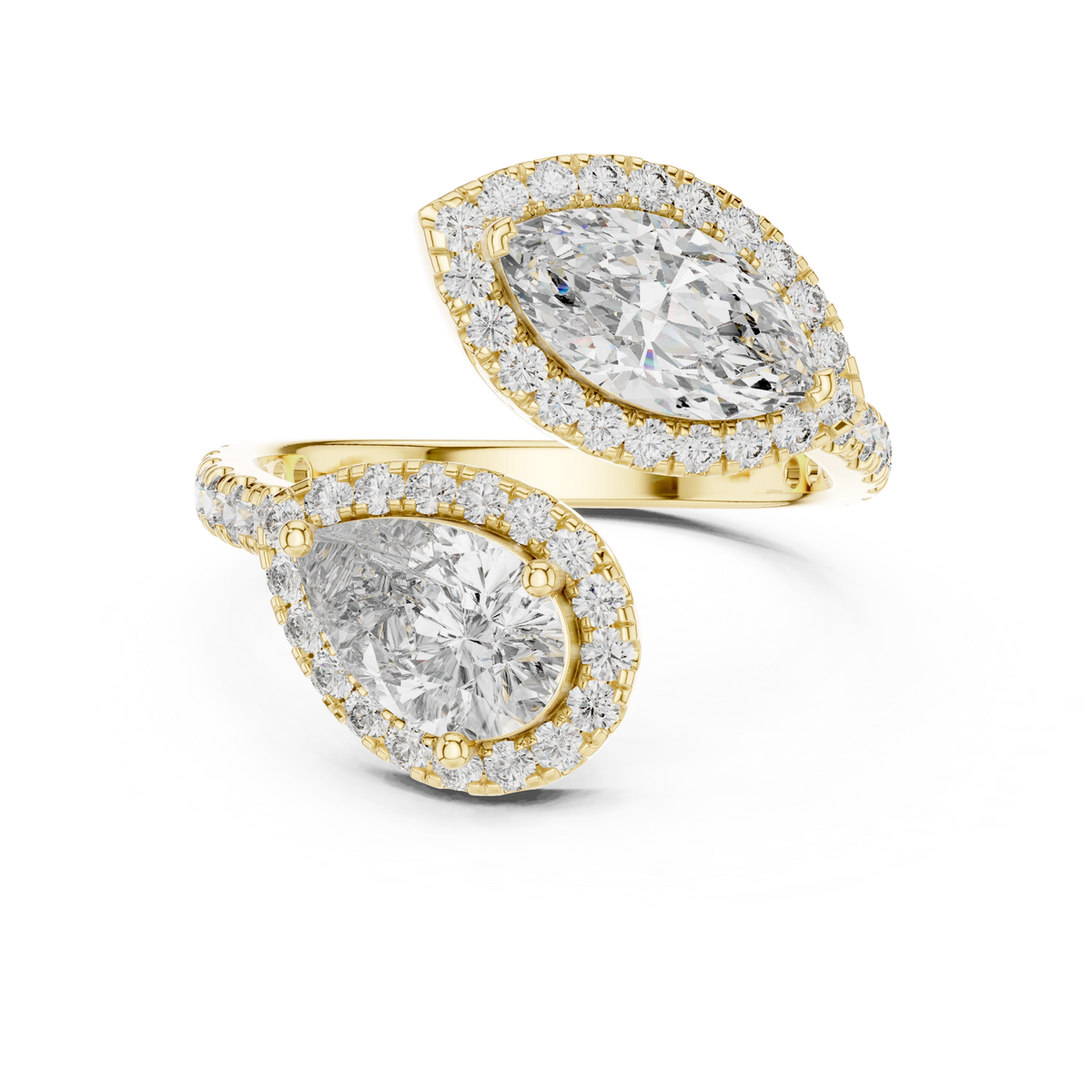 Marquise & Pear Bypass Ring