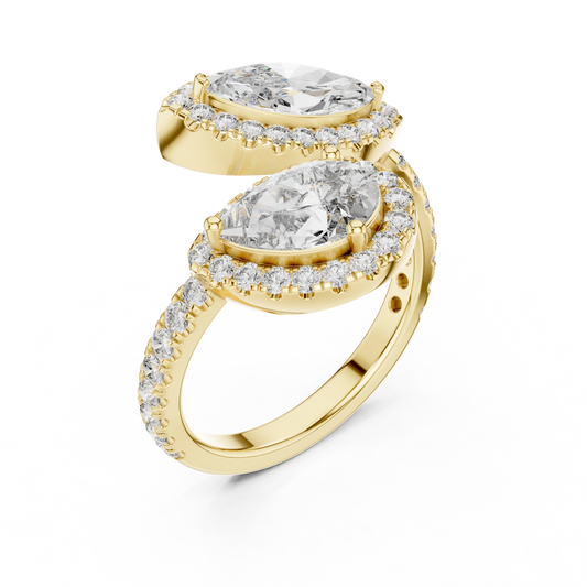 Marquise & Pear Bypass Ring
