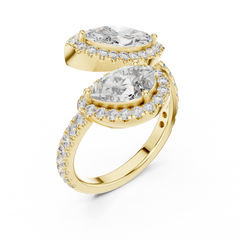 Marquise & Pear Bypass Ring