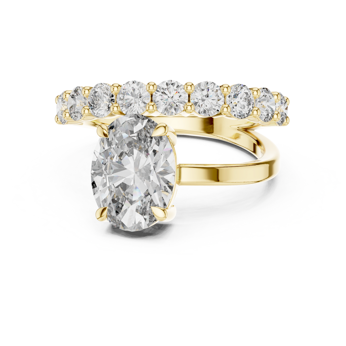 Oval Eternity Bypass Ring
