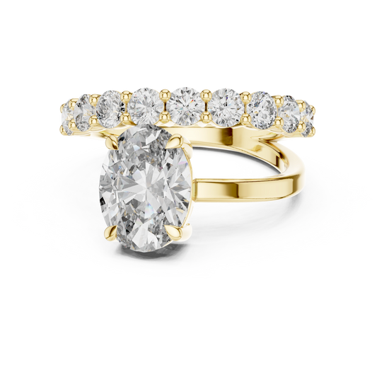 Oval Eternity Bypass Ring