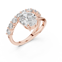 Oval Eternity Bypass Ring