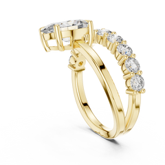 Oval Eternity Bypass Ring